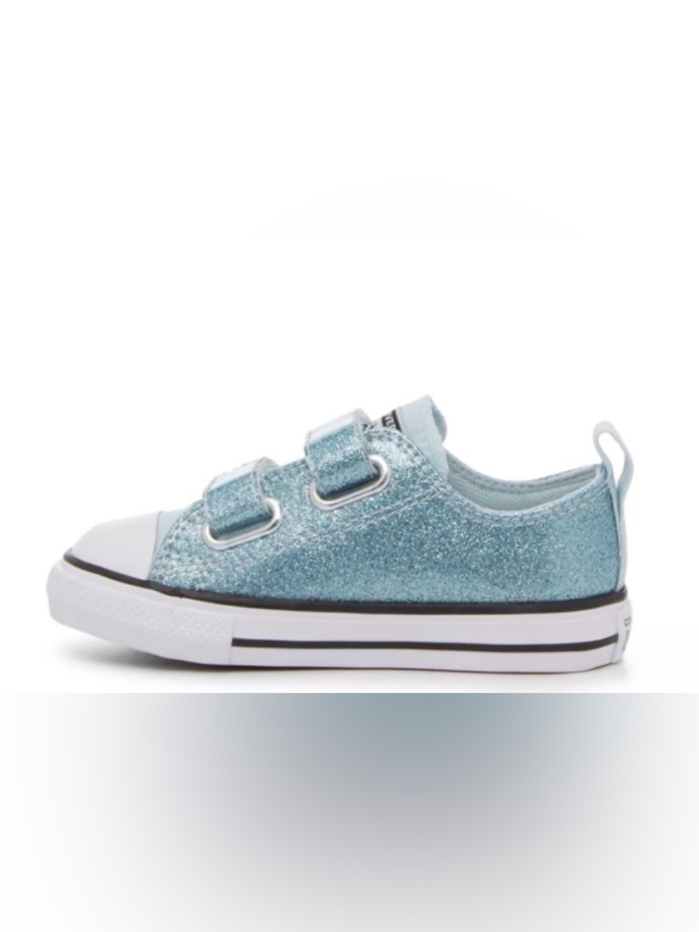 Converse Kids Glitter Velcro Sneakers — Blue Silver Glitter